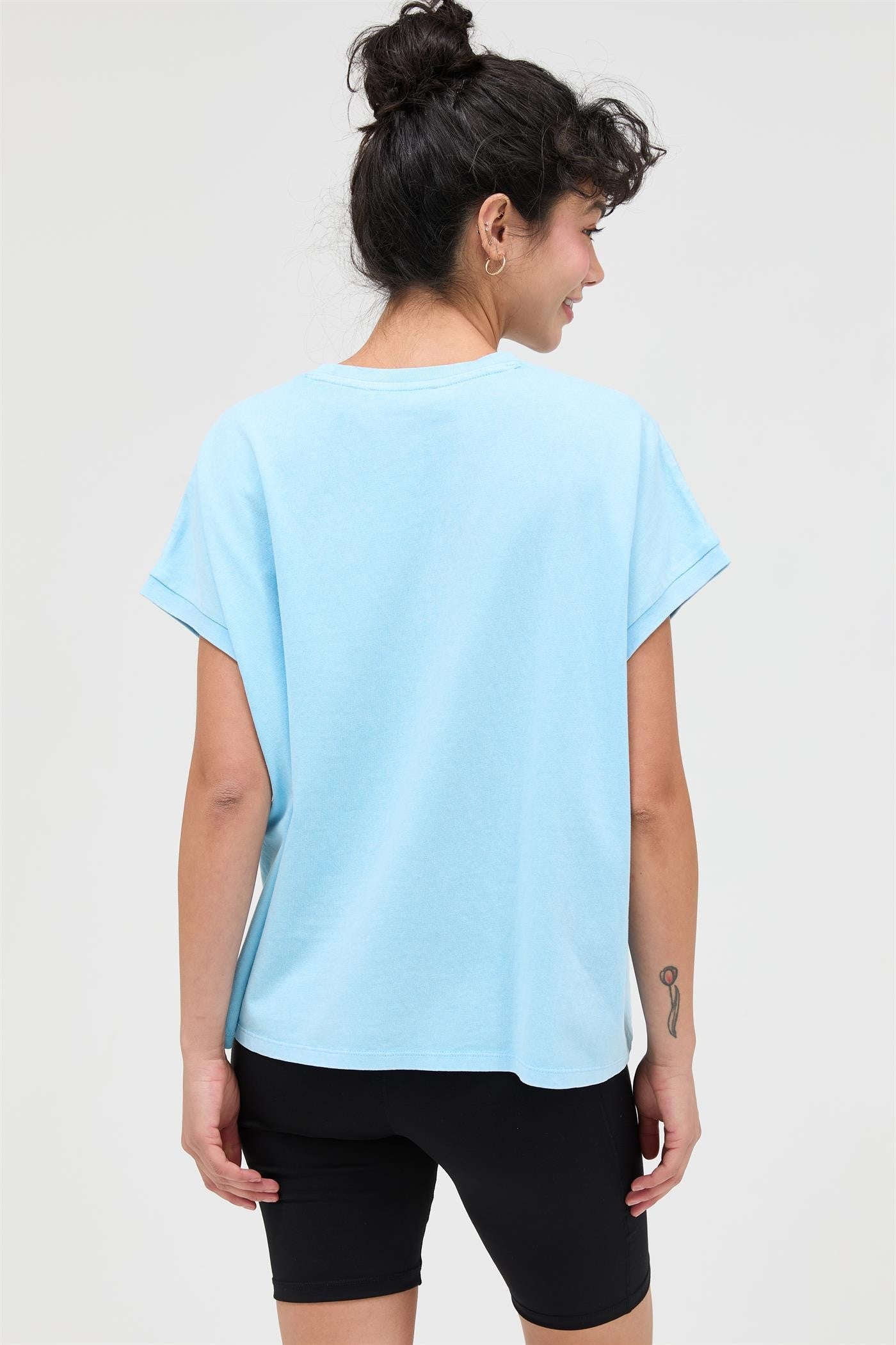 Light Blue Mineral Wash Boxy Fit T-Shirt