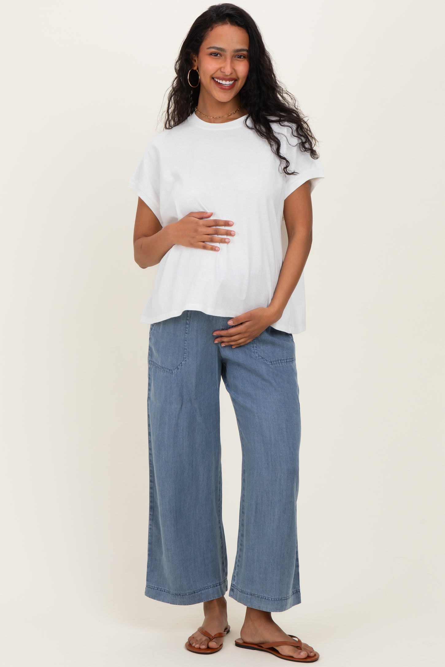 Off White Mineral Wash Boxy Fit Maternity T-Shirt