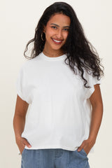 Off White Mineral Wash Boxy Fit Maternity T-Shirt