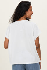 Off White Mineral Wash Boxy Fit Maternity T-Shirt