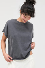 Charcoal Mineral Wash Boxy Fit T-Shirt