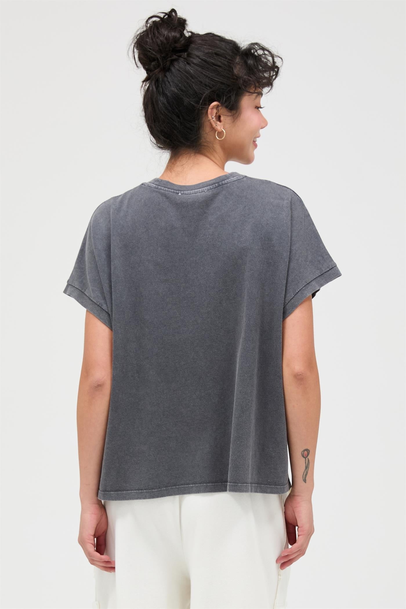 Charcoal Mineral Wash Boxy Fit T-Shirt