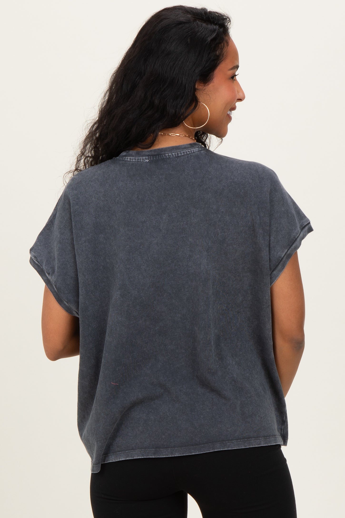Charcoal Mineral Wash Boxy Fit Maternity T-Shirt