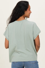 Sage Mineral Wash Boxy Fit Maternity T-Shirt
