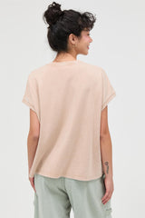 Taupe Mineral Wash Boxy Fit T-Shirt