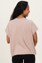 Taupe Mineral Wash Boxy Fit Maternity T-Shirt