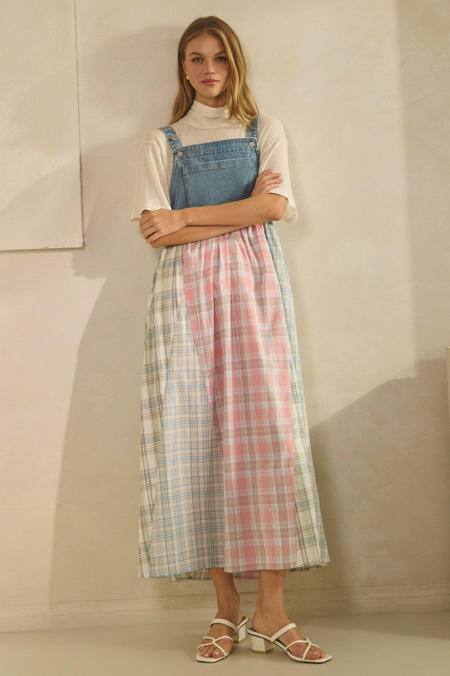 overall midi dress Multicolor Plaid Maxi Color:Jade Stria sweetheart wedding gowns Latiste Neon Fuchsia Sweetheart The Light Wash Denim