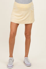 Lemon Mineral Wash Pocket Maternity Skort
