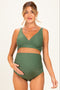 Olive Green High Waist Maternity Bikini Set