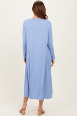 Blue Ribbed Cardigan 2 Piece Set