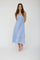 Dusty Blue Linen Blend Sleeveless Midi Dress