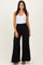 Black Smocked Waist Wide Leg Pants