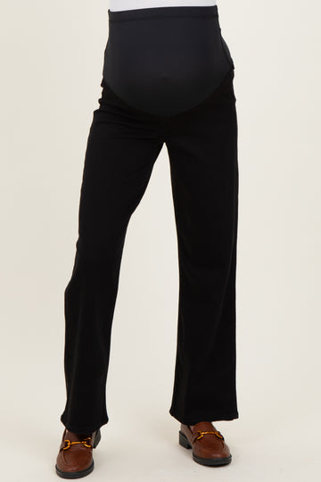 Black Relaxed Straight Maternity Jeans