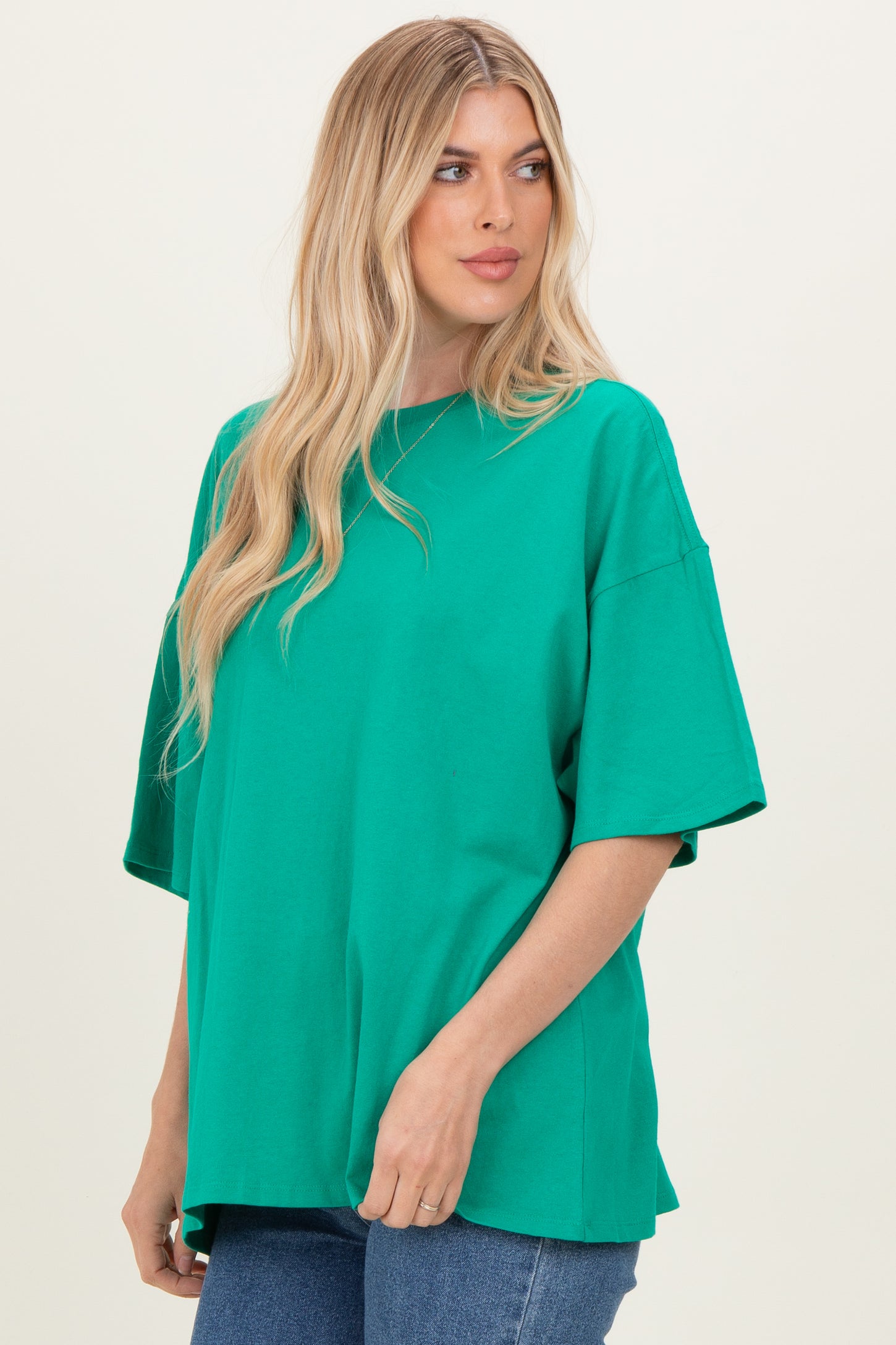 Kelly Green Cotton Oversized Tee