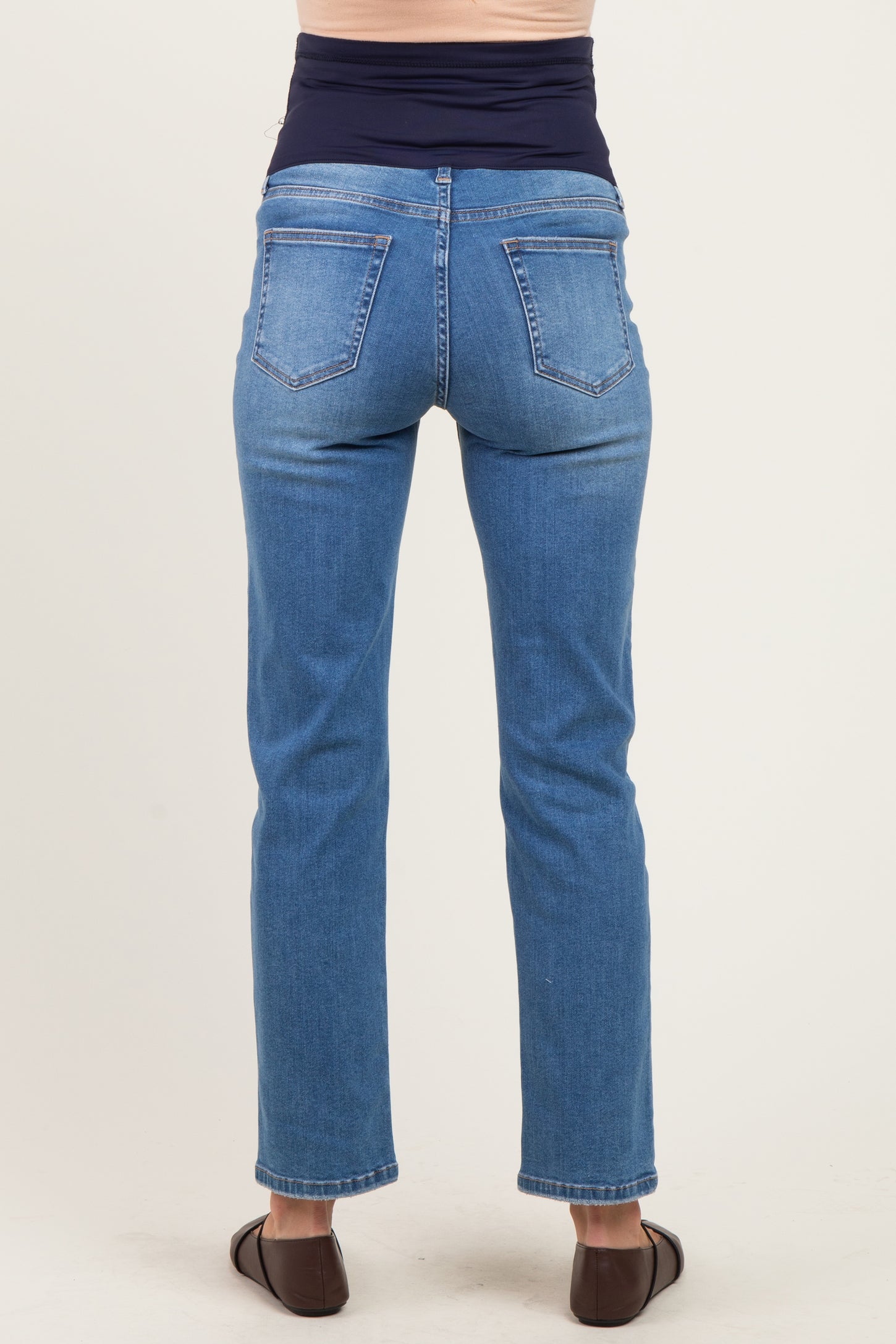 Blue 90's Stretch Straight Maternity Jeans