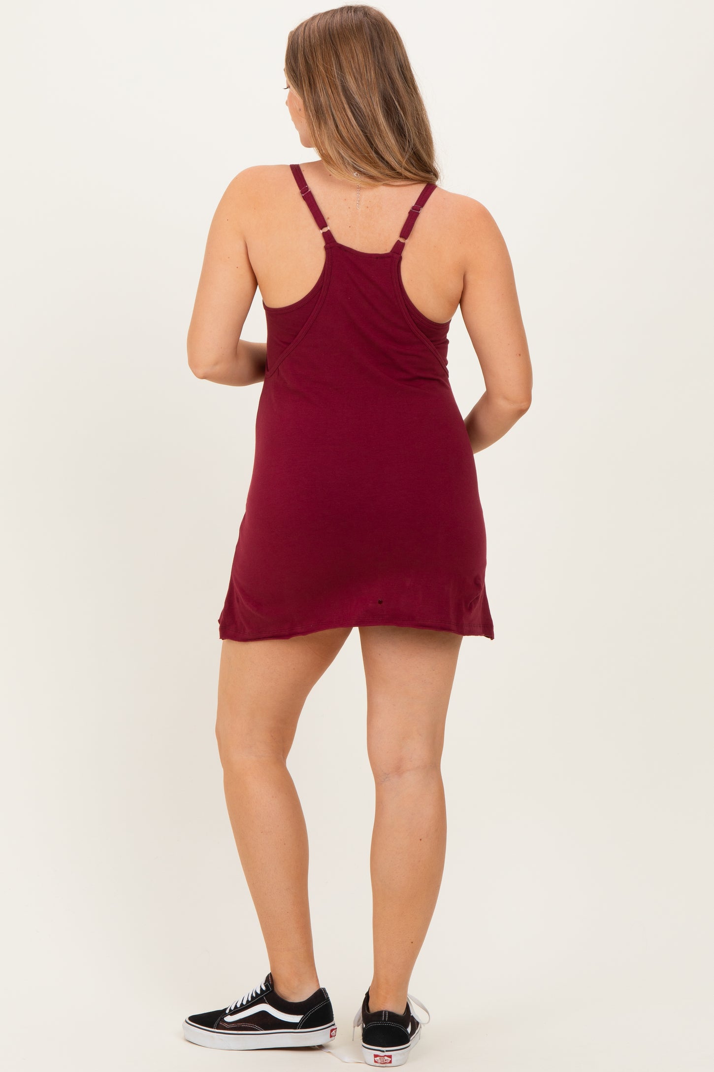 Cabernet Racerback Maternity Romper Dress