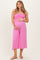 Pink Double Layered Strapless Tube Top Maternity Jumpsuit