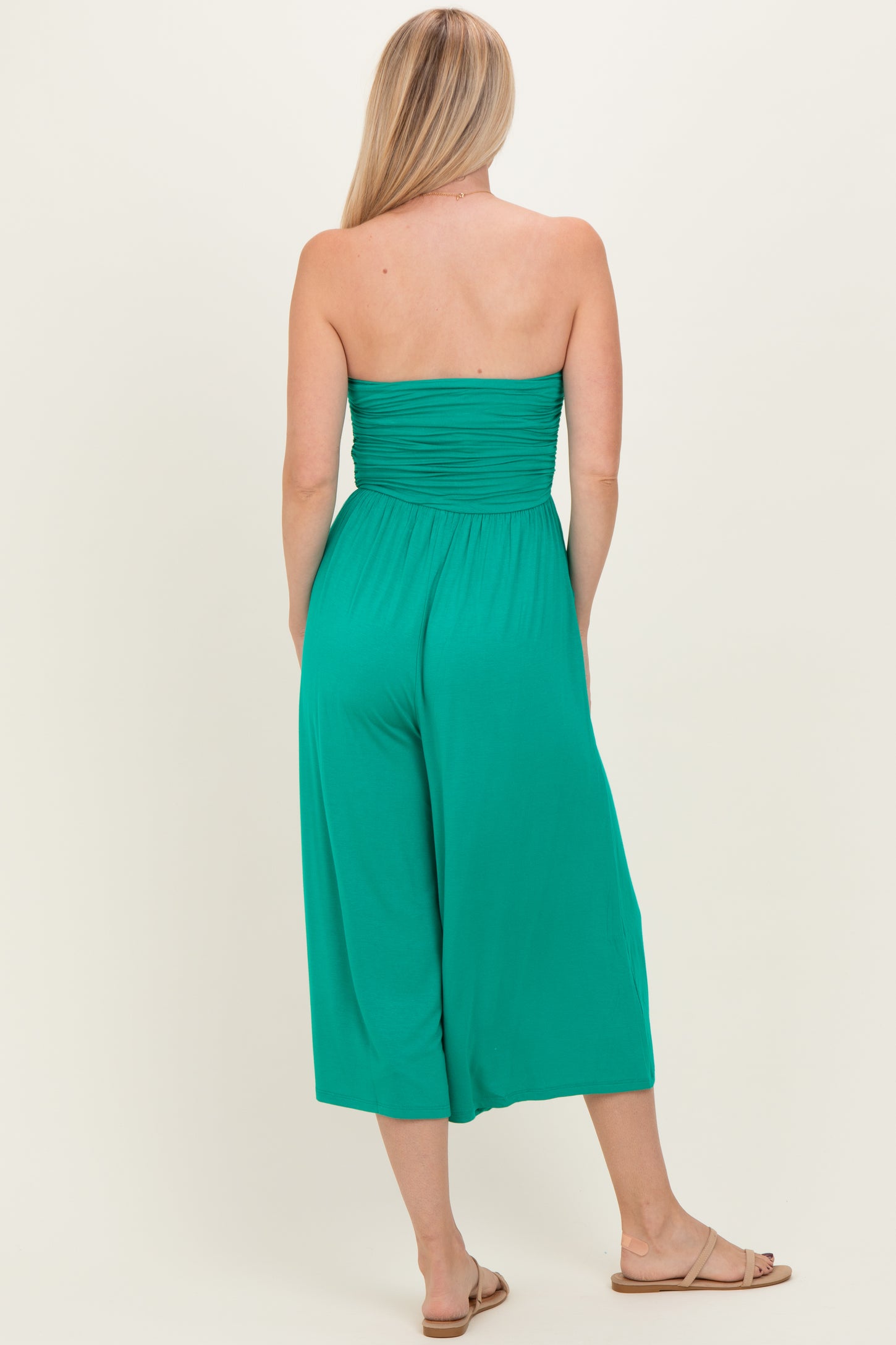 Kelly Green Double Layered Strapless Tube Top Jumpsuit