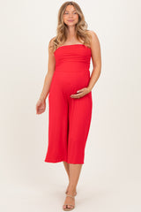 Ruby Double Layered Strapless Tube Top Maternity Jumpsuit