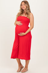 Ruby Double Layered Strapless Tube Top Maternity Jumpsuit