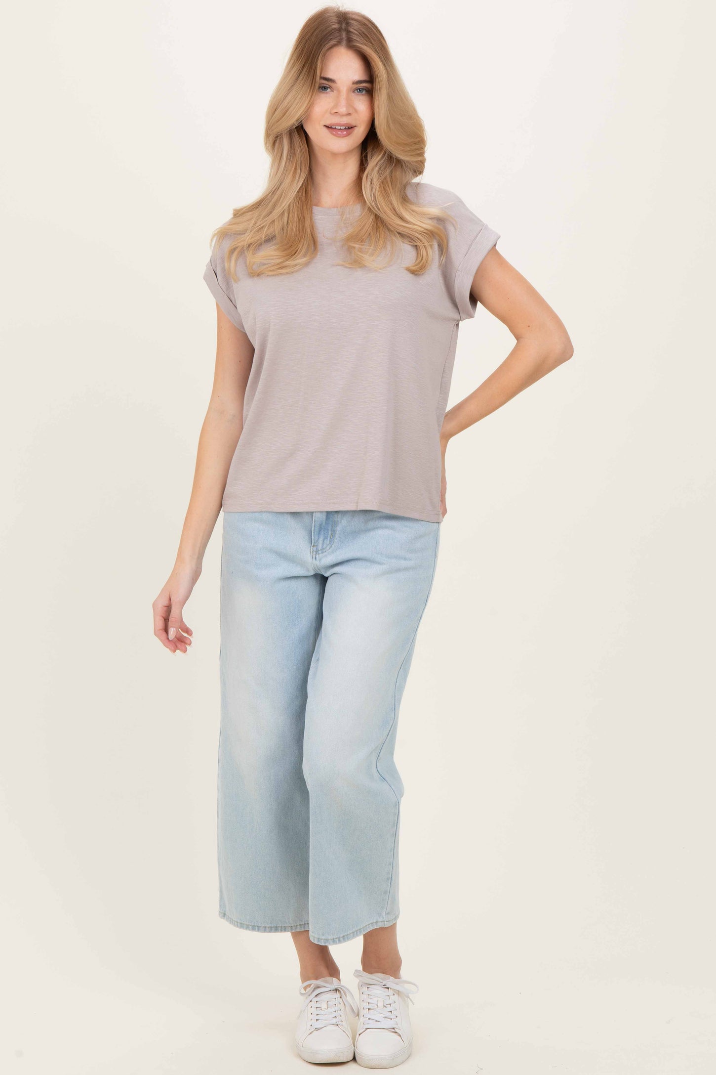 Ash Mocha Rolled Short Sleeve Tee