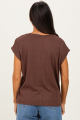 Brown Rolled Short Sleeve Tee