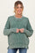 Dark Green Washed Side Slit Oversized Maternity Sweater