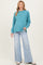 Dusty Teal Brushed Ribbed Knit Maternity Pullover
