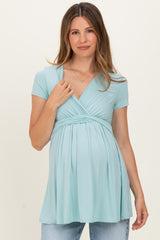 PinkBlush Seafoam Draped Front Maternity Nursing Top