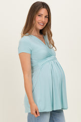 PinkBlush Seafoam Draped Front Maternity Nursing Top