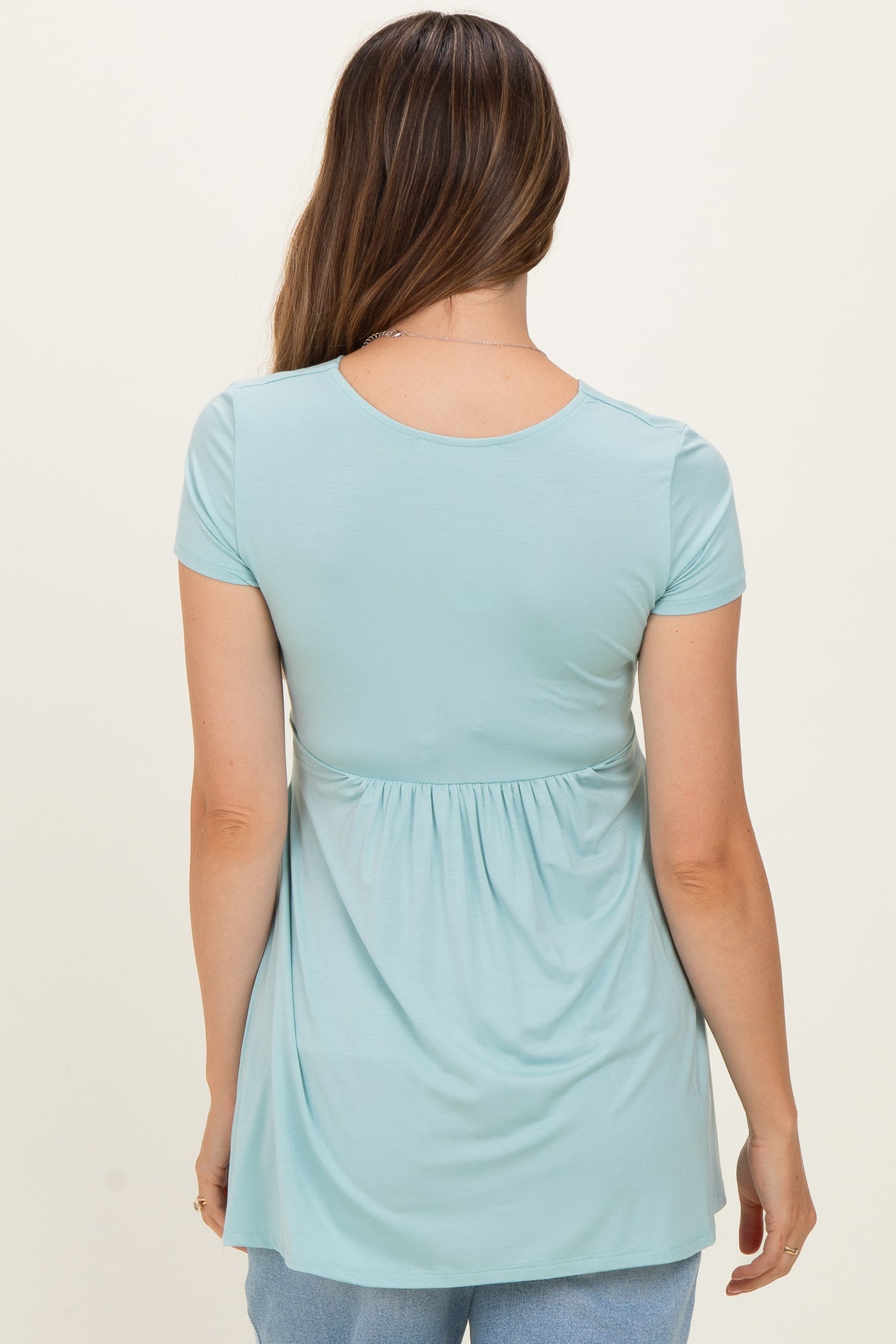 PinkBlush Seafoam Draped Front Maternity Nursing Top