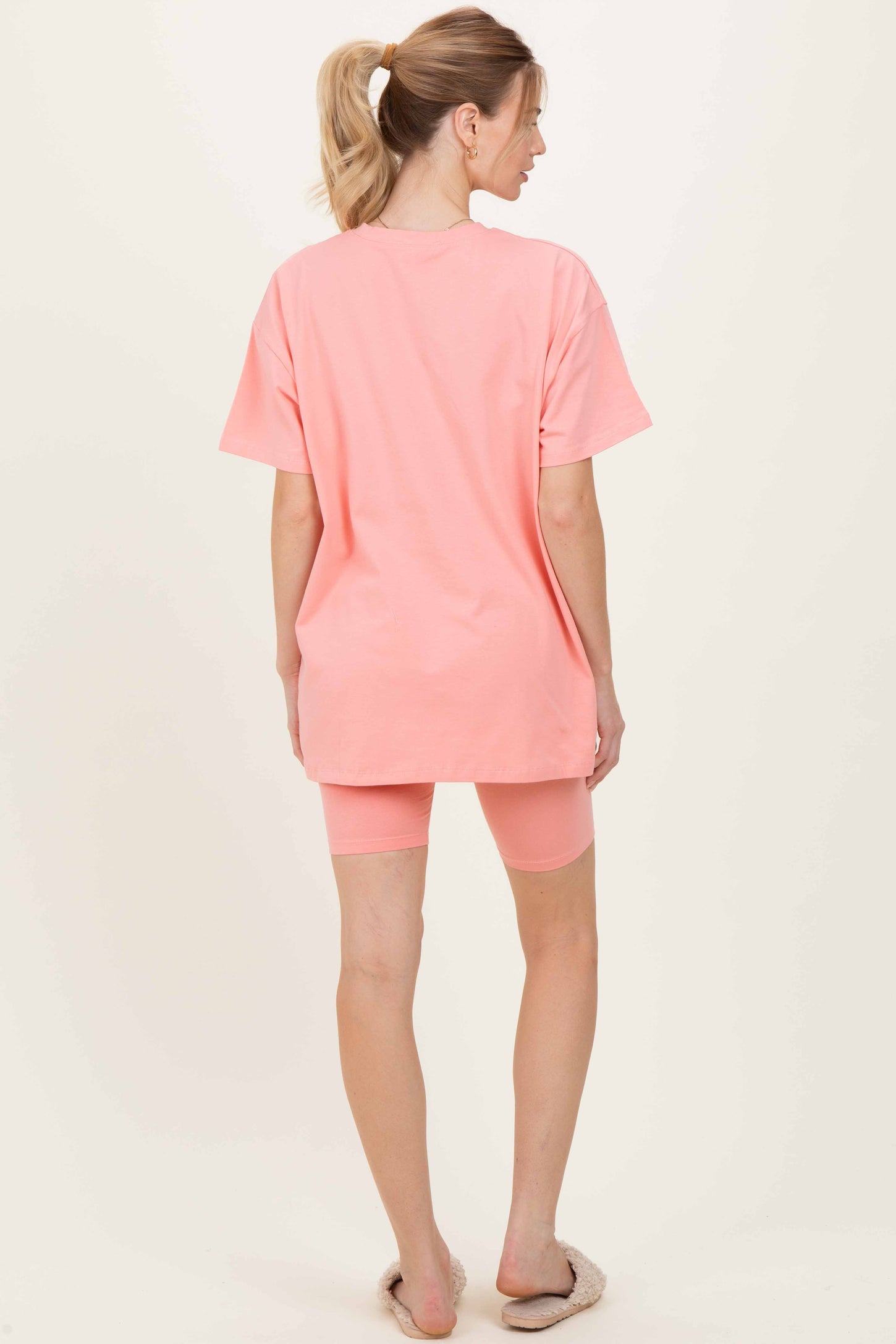 coral dress shorts Coral Peach Biker Shorts Set – PinkBlush