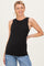Black Ribbed High Neck Maternity Tank Top