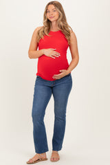 Ruby Ribbed High Neck Maternity Tank Top