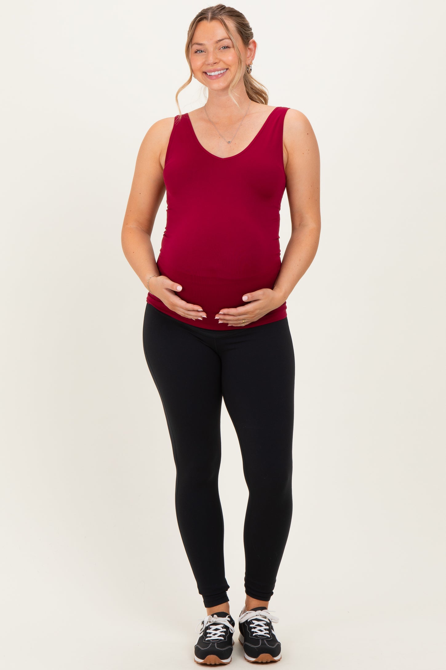 Cabernet Sleeveless Fitted Maternity Tank Top