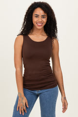 Brown Basic Seamless Maternity Tank