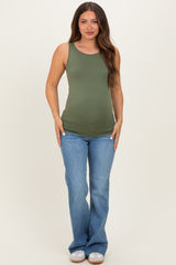 Olive Basic Seamless Maternity Tank