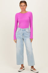 Bright Mauve Basic Long Sleeve Top