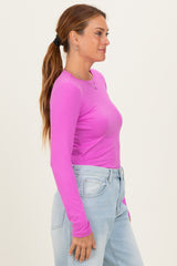 Bright Mauve Basic Long Sleeve Top
