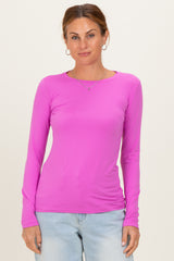 Bright Mauve Basic Long Sleeve Top