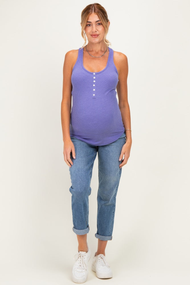 Violet Button Front Maternity Tank Top