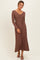 Brown Ribbed Knit Maxi Dress