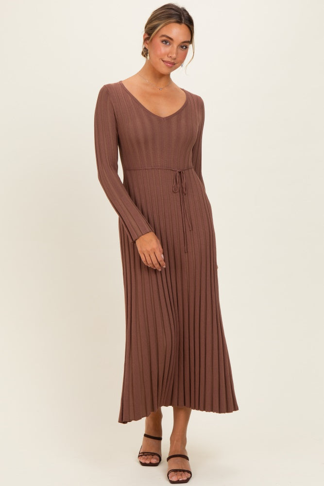 brown maxi knit dress Lainey Maxi Knit Dress