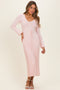 Light Pink Ribbed Knit Maxi Dress