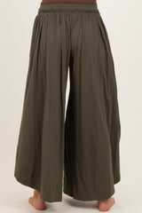 Olive Tulip Hem Super Wide Leg Maternity Pants