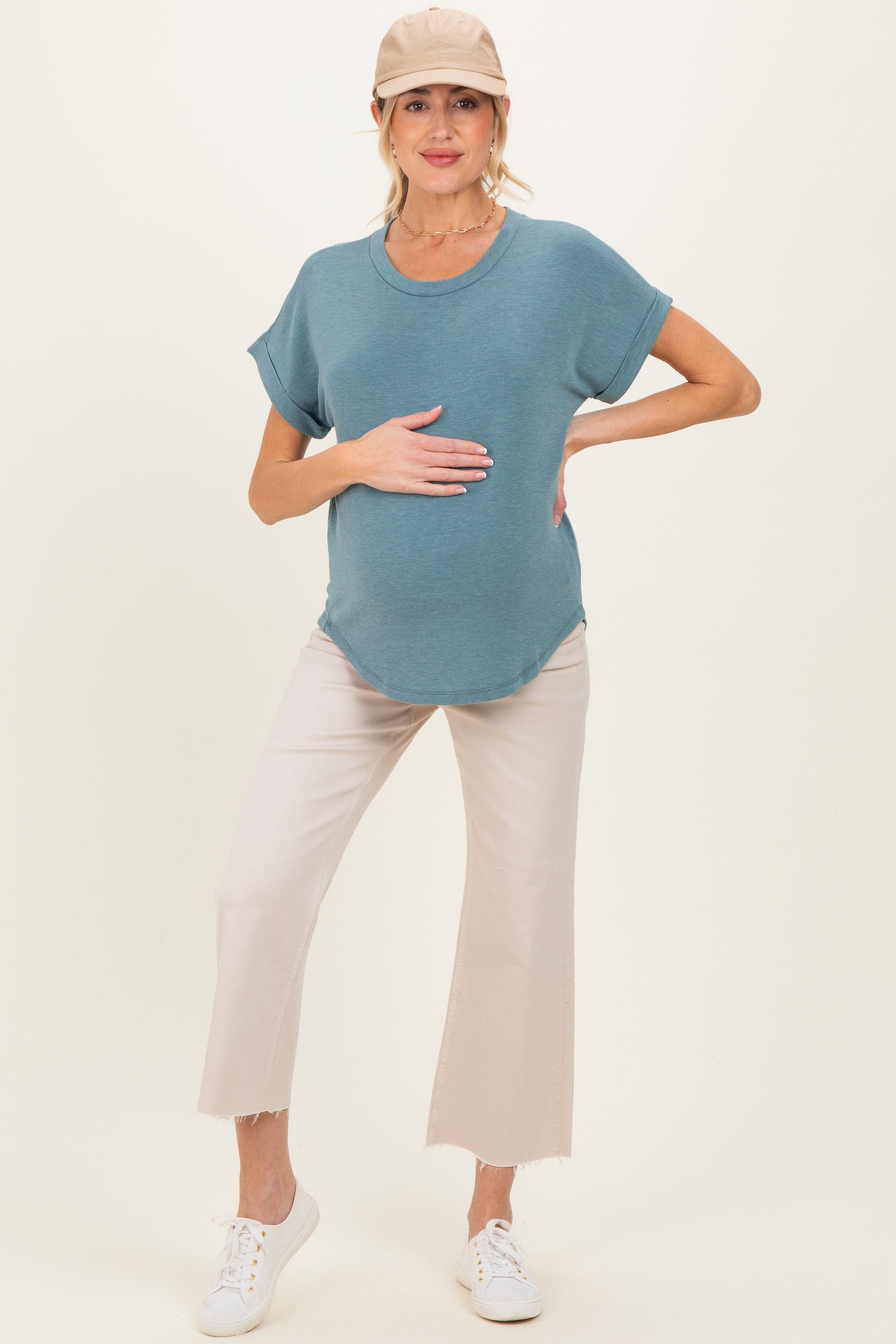 Olive French Terry Maternity Top