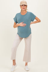 Olive French Terry Maternity Top