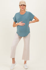 Olive French Terry Maternity Top