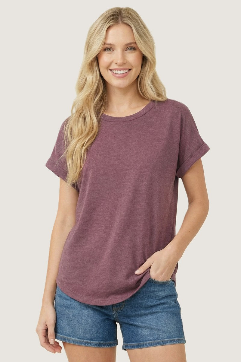 Light Plum French Terry Maternity Top