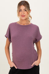 Light Plum French Terry Maternity Top